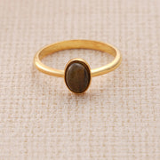 Natural Oval Tiger's Eye Stone Ring I - Lyphiyes